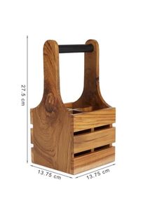 Soporte para Cucharas de Cocina de Madera Estilo Vintage Ligero con Diseño Ajustable No Plegable para Mantener las Cucharas de Cocina Ordenadas y Accesibles - Product Image 3