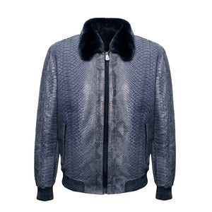 OEM ODM 2026 Genuine 100% Leather Cotton <b>Filling</b> Regular Length Cowhide Breathable Waterproof <b>Men</b> Leather <b>Jacket</b> - Product Image 2