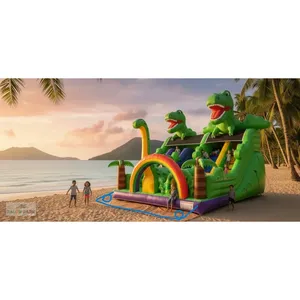 Grande aire de jeux gonflable d'extérieur sur le thème des dinosaures - Product Image 3