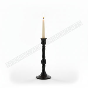 Soporte de vela de Metal decorativo de aluminio negro de lujo de diseño moderno soporte de estilo niquelado decoración del hogar de boda calidad de exportación - Product Image 2