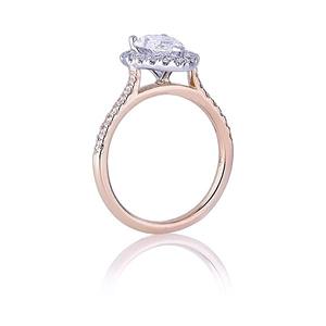 แหวนหมั้นเพชรสำหรับปลูก1กะรัต VVS2ตัดลูกแพร์มีสี IGI ได้รับการรับรองจริยธรรม10K - Product Image 1