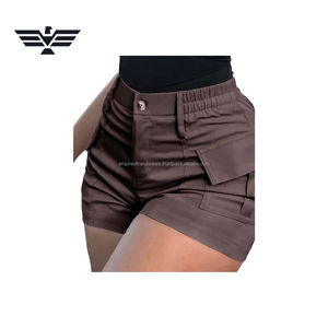 Shorts Cargo para Mujer, Ligeros, de Poliéster/Nailon, Transpirables, Cintura Alta Elástica, Estilo Deportivo, Color Personalizado - Product Image 3