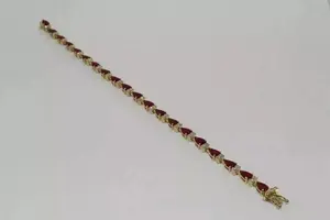 Bracelet tennis vintage en argent sterling avec diamant taille poire de 8,20 carats, plaqué or jaune 14 carats, pour femme - Product Image 2