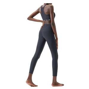 Ecológico logotipo personalizado señoras gimnasio Fitness ropa mujer ropa activa Yoga pantalones Sujetador deportivo 2 uds Yoga conjunto - Product Image 4