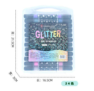Pennarelli Glitter a Doppia Punta 48 Colori Set Artistico da 24 Pezzi per Disegno e Artigianato - Product Image 6