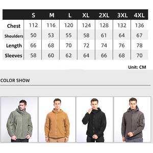 Veste polaire tactique d'hiver Hommes Manteau à capuche polaire chaud pour l'extérieur Multi-Pocket Casual Full Zip Sport Outdoor Camp Hiking Jacket - Product Image 5
