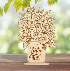Personalized Wooden Flower Vase-Laser-Engraved <b>Decorative</b> Gift for <b>Mother</b> <b>s</b> <b>Day</b> or Special Occasions - Product Image 2