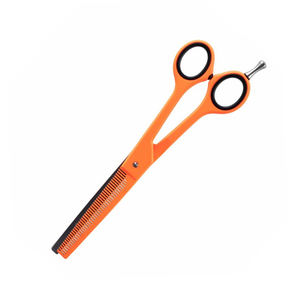 Tijeras de adelgazamiento de cabello de acero alemán Tijeras de corte inteligente Tijeras de adelgazamiento de acero al carbono de color naranja - Product Image 4