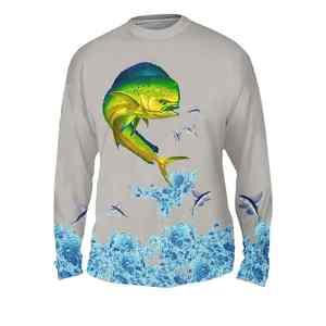 Camiseta de Pesca de Manga Larga para Hombre, Premium, Elástica, de Secado Rápido, UPF 50, Impermeable, Antiestática, Ligera, de Spandex/Algodón, con Estampado por Sublimación - Product Image 6