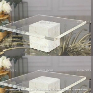 Handmade tùy chỉnh <span class=keywords><strong>Acrylic</strong></span> bánh đứng với mẹ của Ngọc Trai Inlay hình dạng độc đáo và kích thước cho đám cưới, đảng, và món tráng miệng hiển thị - Product Image 2