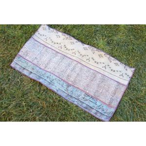 Alfombra de 1.6x3 pies, Alfombra Turca Vintage, Alfombra Azul de Lana del Suroeste - Product Image 2