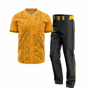 Ensemble d'uniformes de baseball softball pour hommes personnalisés de qualité 100% polyester respirant et confortable comprenant un maillot et un pantalon - Product Image 5