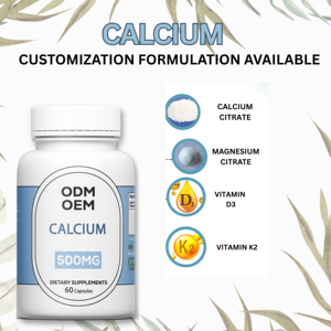 ODM OEM 60 Cápsulas de suplemento de calcio Botellas de polvos de cultivo salvaje para la salud de las articulaciones óseas personalizadas - Product Image 4