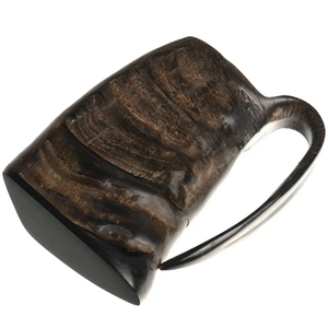 Mug Viking en corne de buffle de haute qualité, fait à la main, en corne de buffle d'eau, 2 pièces, mug pour servir de la bière et du café - Product Image 2
