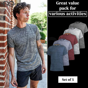 Camisetas de cuello redondo para hombre Dry Fit Activewear Running Gym and Workout Camiseta de rendimiento de secado rápido con tela transpirable - Product Image 2