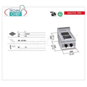 Cuisinière électrique à 2 plaques, 5,2 kW - Product Image 2