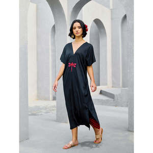Plus Size Agni <b>Kaftan</b> Dashiki <b>Dress</b> in Cotton Silk Polyester & Viscose - Product Image 1