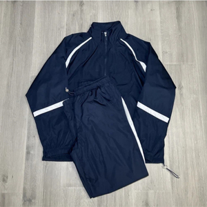 Conjunto de chaqueta de chándal con cremallera de alta calidad 2025, chándal con logotipo personalizado de nailon y poliéster para hombre, retazos de poliéster con cremallera para gimnasio para hombre - Product Image 1