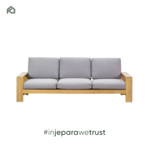 Modern Two-Seater <b>Outdoor</b> Teak Sofa Water Resistant Solid <b>Wood</b> Furniture for Patios Durable and Comfortable Portable Design - Product Image 3