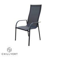 Chaise de Jardin Empilable en Aluminium Portofino avec Dossier Haut et Accoudoirs | Meubles de Jardin | Design Extérieur d'Espagne