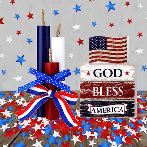 Jour de l'indépendance américaine 4 juillet patriotique rouge bleu blanc papier confettis étoile brillante bannière pailletée décoration de fête martyrs - Product Image 5