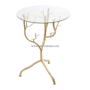 Mesa de Metal de gran tamaño pulida en oro y latón puro, decoración de mesa auxiliar de café de aluminio de nuevo diseño para uso en sala de estar - Product Image 6
