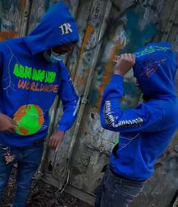 ชุดวอร์มสำหรับผู้ชาย2ชิ้นเสื้อสวมหัวผ้าโพลีเอสเตอร์โอเวอร์ไซส์ลายคุกกี้ไม้แบ็กวู้ดส์ใส่วิ่งมีฮู้ดโลโก้แบบกำหนดเอง - Product Image 1