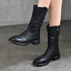 Bottes hautes à talon aiguille et bout pointu pour femme, adaptées aux mollets larges, confortables et élégantes - Product Image 1