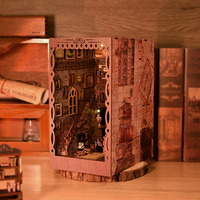 IIECREATE SL-09 Scholar's Dream, ensemble de jouets en bois 3D à assembler soi-même, mini maison miniature, coin lecture, échelle 1:24
