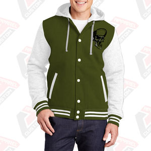 Veste universitaire personnalisée et chaude à capuche 100% coton polaire délavé à la pierre brodé impression numérique teint en plaine hiver pour hommes - Product Image 5