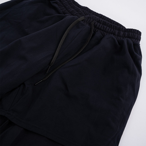 Pantalones deportivos negros para hombre, corte ajustado, pantalones atléticos de mezcla de algodón suave, ropa de gimnasio, pantalones de entrenamiento casuales, diseño de cintura elástica - Product Image 3