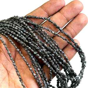 Cuentas de Diamante Negro Sin Cortar, Lisas y Crudas, de 4x3-6x4 mm, Cuentas de Diamante Naturales Libres de Conflictos, 16 Pulgadas, para la Fabricación de Joyas, Venta al por Mayor - Product Image 2