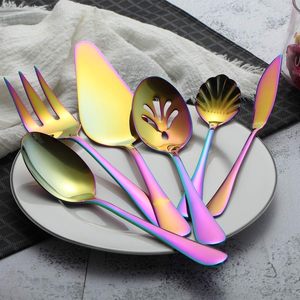 Ensemble de couverts tendance de l'industrie Couverts martelés arc-en-ciel Polis au miroir pour hôtels Ensemble de couverts arc-en-ciel de luxe - Product Image 3