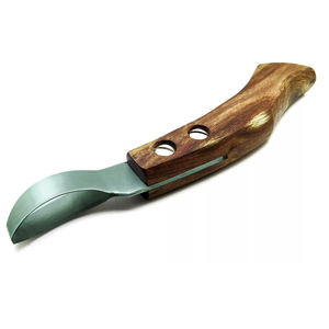 Vente en gros de couteaux à manche en bois avec lame ovale en acier de 7.5 pouces pour la coupe des sabots de cheval - Product Image 4
