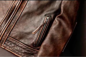 แจ็คเก็ตหนังแท้ผู้ชายคุณภาพสูง ระบายอากาศได้ดี แห้งเร็ว สไตล์วินเทจ คอปกตั้ง มีฮู้ด แฟชั่นฤดูใบไม้ร่วง - Product Image 2