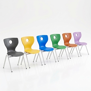 Arsu Ergonomic School <b>Chair</b> Plastic Seat Metal Frame Modern Design Solid Back Tapered Legs Single Student Commercial Adult Use - Product Image 1