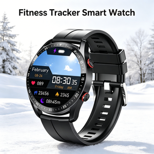Montre connectée ECG PPG, écran tactile, bracelet en acier inoxydable, boîtier en verre trempé, étanche, rapport assisté par l'IA, comptage des pas - Product Image 1