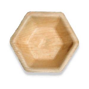 Bols en forme d'hexagone en feuille de palmier naturel pour la restauration, le mariage et le restaurant au prix de gros - Product Image 1