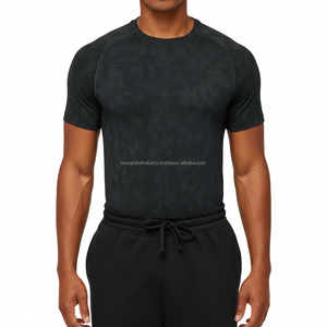 Camiseta Deportiva de Compresión Unisex Personalizada, Cuello Redondo, Manga Corta, Ajuste Ceñido, para Entrenamiento, Deporte, Atlética, Ligera - Product Image 1