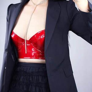 Sujetador de Cuero para Mujer, Talla Grande, Ligero, con Soporte Alto, Logotipo Frontal, Textura Suave, Nuevo Diseño - Product Image 2