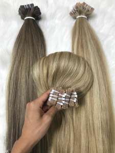 Venta al por mayor 100% Virgen Natural recto Piano cinta de pelo de alta calidad gran stock humano vietnamita extensiones de cabello crudo - Product Image 5