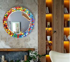 <b>Silver</b> mosaic <b>mirror</b>,round mosaic <b>mirror</b> - Product Image 3