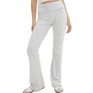 Personnalisé beurre Scrunch fesses taille haute Gym Fitness entraînement Flare Yoga Spandex/Nylon solide respirant grande taille femmes - Product Image 1