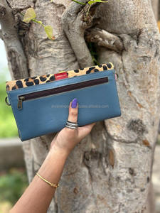 กระเป๋าคลัทช์หนังแท้สำหรับผู้หญิงใหม่กระเป๋าใส่บัตรเอทีเอ็มสีสันสดใสกระเป๋าทันสมัยพร้อมสายโซ่โลหะ - Product Image 5