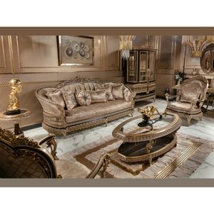 Sofá de Lujo Tallado para Sala de Estar, Sofá Tapizado con Marco de Madera Ornamentado, Muebles de Salón Acolchados para Villa u Hotel - Product Image 1