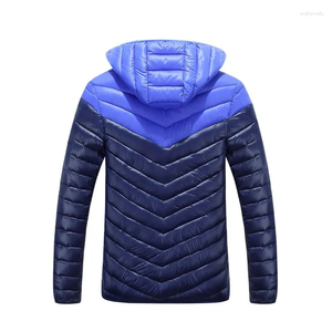 Veste d'hiver matelassée en duvet de canard légère et chaude avec capuche et logo personnalisé pour l'extérieur - Product Image 3