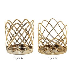 Portavelas de decoración del hogar, Metal chapado en oro en farol de hierro para decoración, soporte de vela de nuevo diseño - Product Image 3