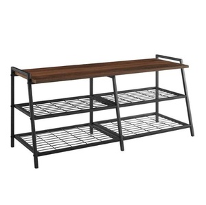 ห้องนั่งเล่นชั้นวางรองเท้าตกแต่งคุณภาพดีที่สุดไม้และเฟอร์นิเจอร์โลหะชั้นวางรองเท้าเป็นมิตรกับสิ่งแวดล้อม - Product Image 3