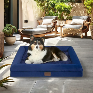 Sang Trọng Thân Thiện Với Môi Chỉnh Hình Con Chó Giường Chống Trượt Dưới Nhung Bìa Trứng Thùng Bọt Có Thể Tháo Rời Có Thể Giặt Vật Nuôi Giường Mat - Product Image 5