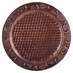 Assiette de service en acier inoxydable pour fêtes de mariage et de fiançailles Assiette de service en plaqué rose pour la finition des aliments Assiette de service aux fruits - Product Image 4